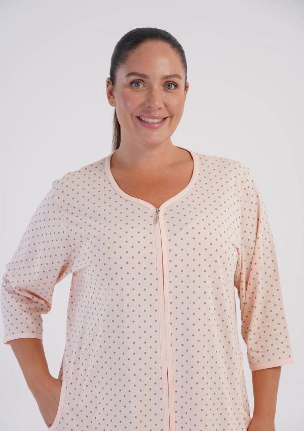 Szlafrok damski Vienetta Pink Dot, Różowy, r. 1XL-4XL