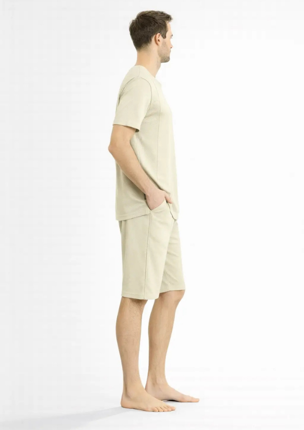 Piżama Męska Beige Bamboo Set, Beżowy, r. M-XL