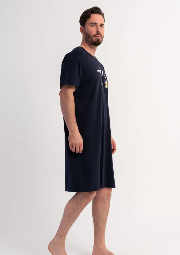 Koszula męska Vienetta Holiday Escape, Granatowy, r. L-XXXL