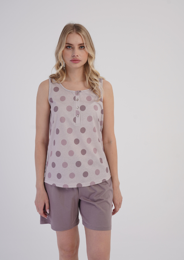 Piżama Damska Rosy Dots, Różowy, M -XXL