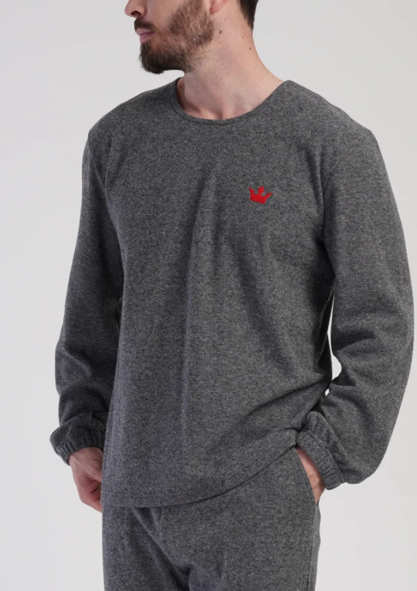 Piżama Męska Interlock Vienetta Grey Interlock, Szary, r. M-XXL