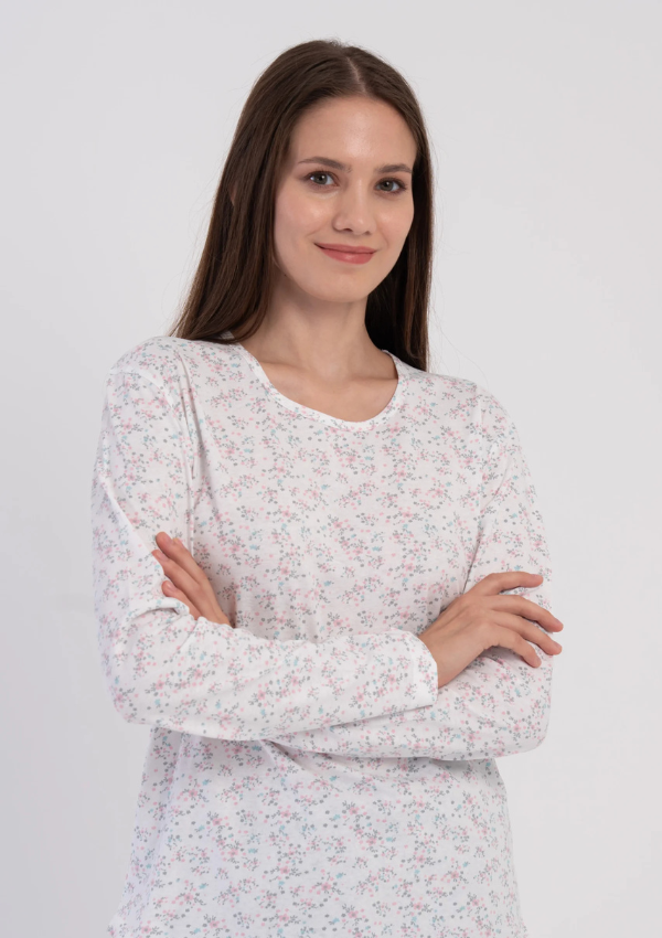 Piżama Damska Ivory Blossom, Biały r. M-XXL