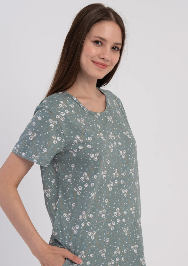 Koszula Nocna Vienetta Sage Blossom, Zielony, r. M-XXL