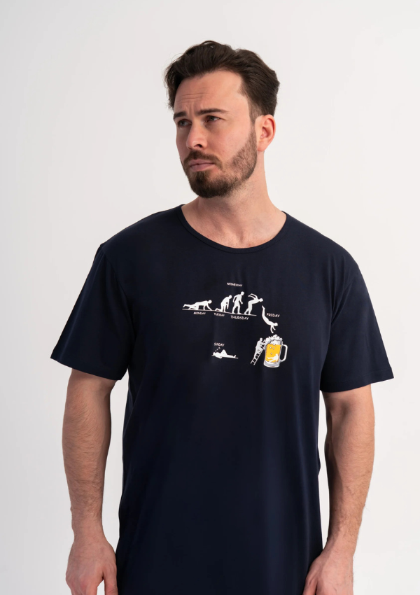 Koszula męska Vienetta Navy Holiday, Granatowy, r. 4XL - 5XL