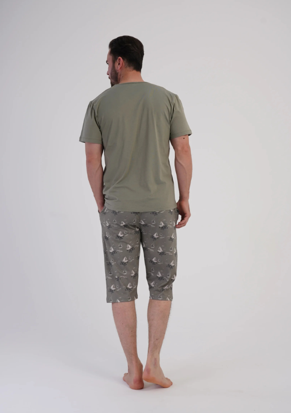 Piżama Męska Vienetta Sail Comfort, Zielony, r. 5XL-7XL