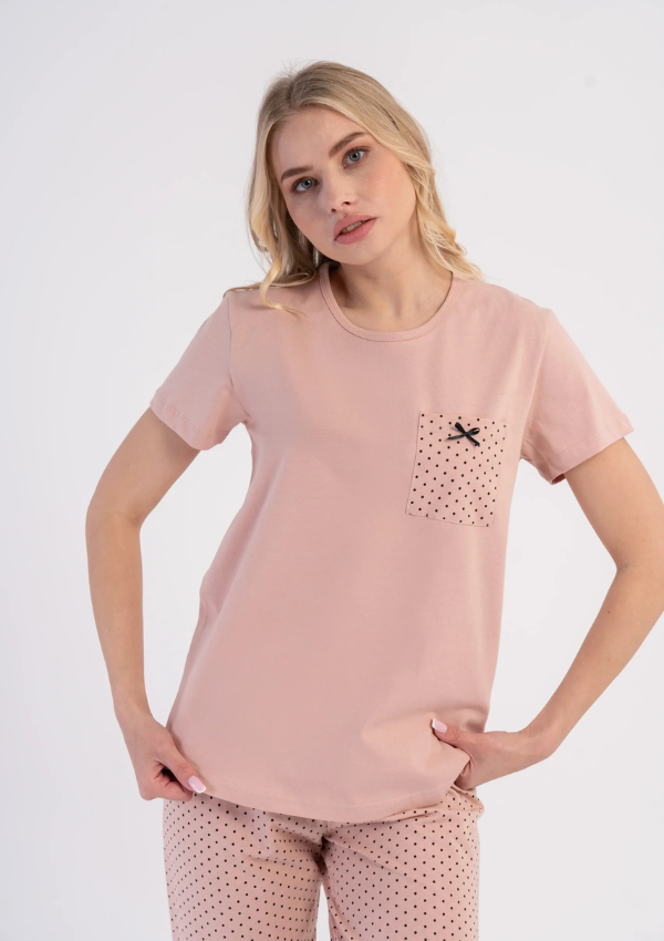 Piżama Damska Vienetta Pink Delight, Różowy, r. S-XL
