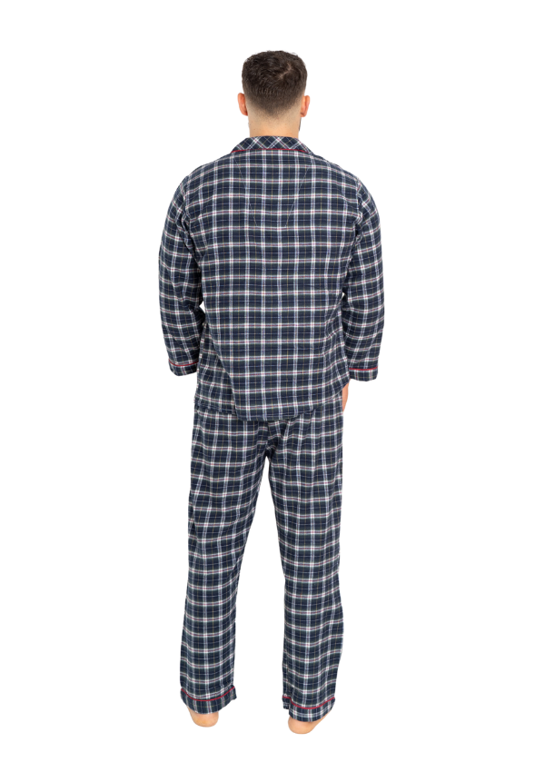 Piżama Męska Flannel Comfort, Niebieski, r. M- XL