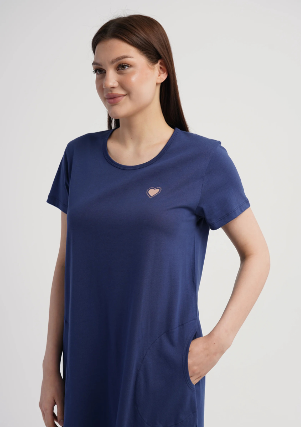 Koszula Nocna Vienetta Navy Heart, Granatowy, r. M-XXL