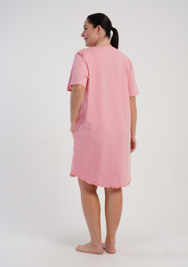 Koszula Nocna Damska Vienetta Pink Ease, Różowy, r. 1XL - 4XL