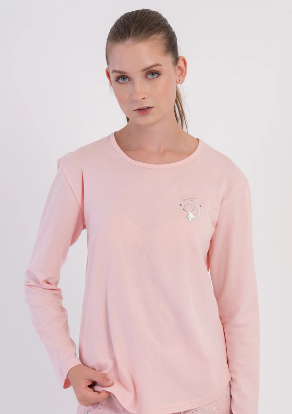 Piżama Damska Vienetta, Blush Cloud, Różowy r. S-XL