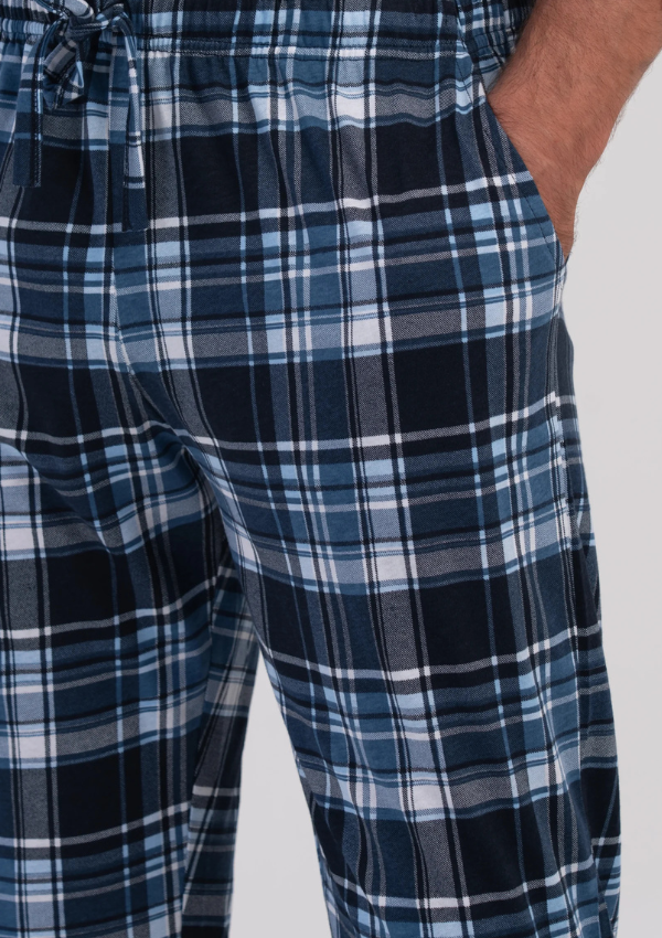 Spodnie męskie Vienetta Blue Plaid, Granatowy, r. 1XL-4XL