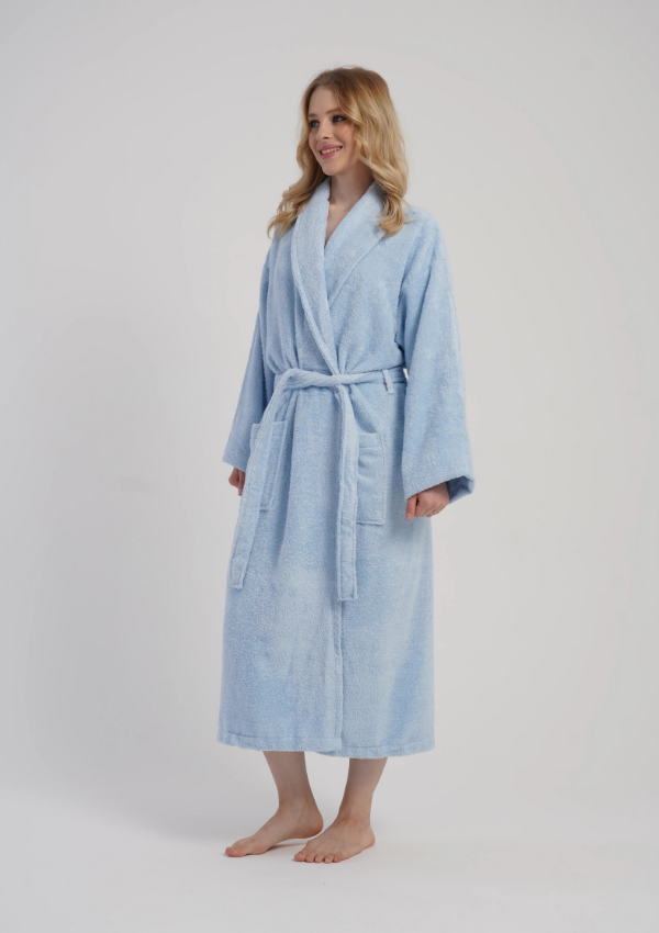 Szlafrok damski Vienetta Soft Comfort, Niebieski, r. L-XXL