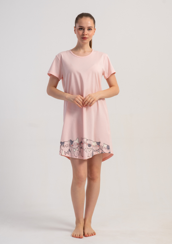 Koszula Nocna Vienetta Kitty Night, Różowy, r. S-XL