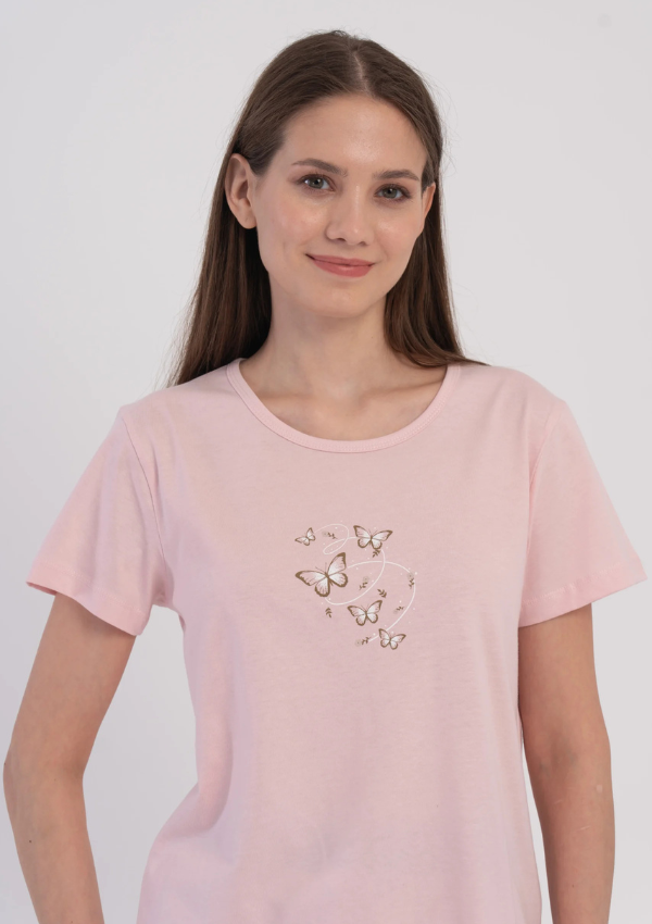 Piżama Damska Vienetta Sand Butterfly, Różowy, S-XL