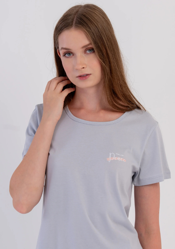 Piżama Damska Vienetta Peach Silver, Szary, r. M-XXL