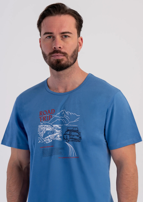 Piżama Męska Vienetta Trip Summer, Niebieski, r. S-XL