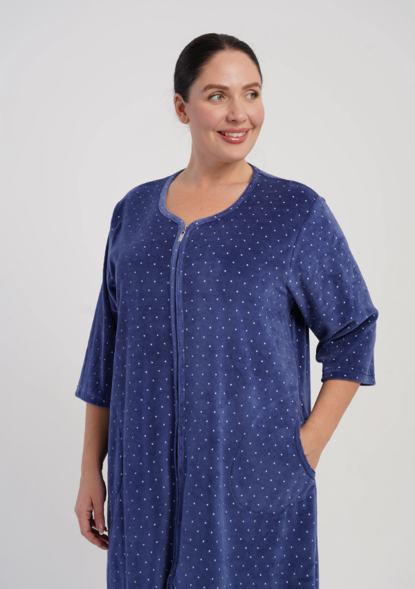 Szlafrok damski Vienetta Velvet Dreams, Grantowy, r. 5XL - 7XL
