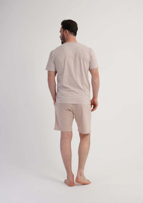 Piżama Męska Vienetta Stripe Relax, Beżowy, r. L-XXL