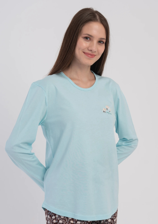 Piżama Damska Vienetta Blue Brown, Beżowy, r. M-XXL