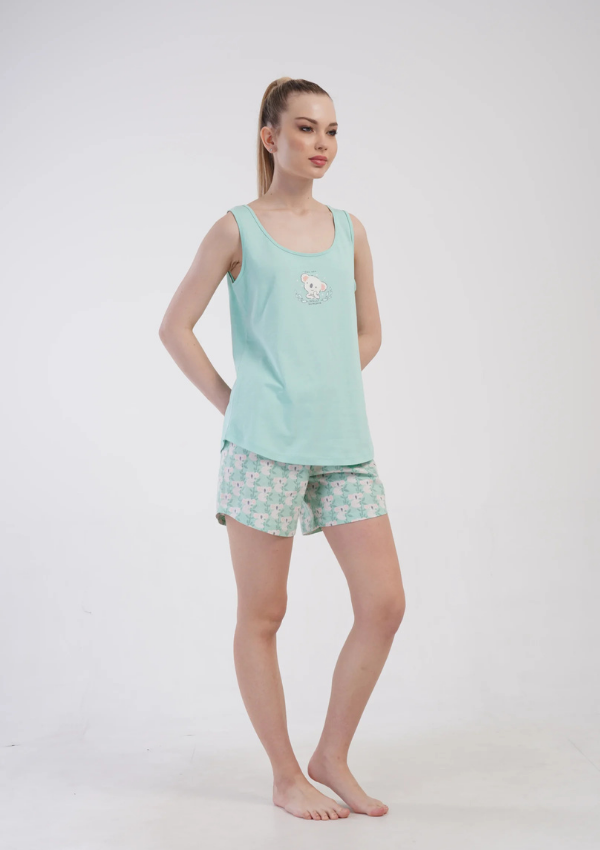 Piżama Damska Mint Teddy, Zielony, S -XL