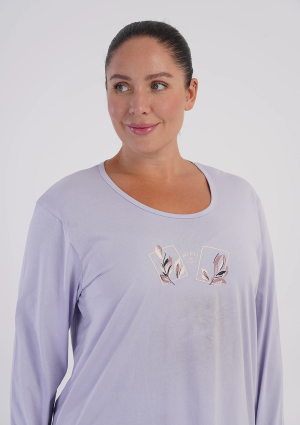 Piżama Damska Vienetta Sky Botanical, Niebieski, r. 1XL-4XL