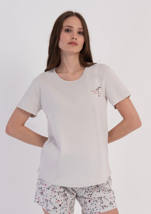 Piżama Damska Vienetta Silver Colorful, Szary, S-XL