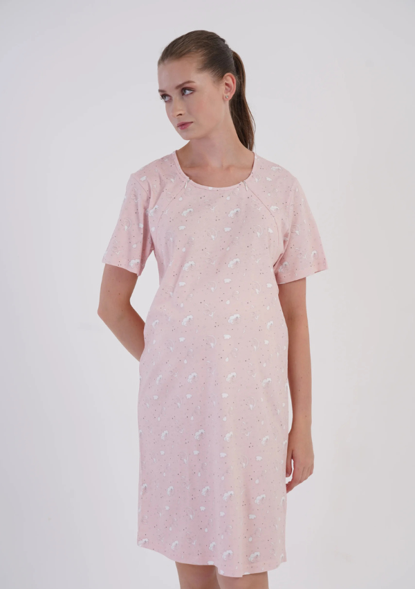 Koszula do Karmienia Vienetta Maternity Clouds, Różowy, r. M-XXL
