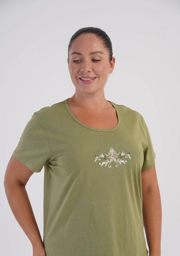 Piżama Damska Vienetta Sage Floral Summer, Zielony, r. 1XL-4XL