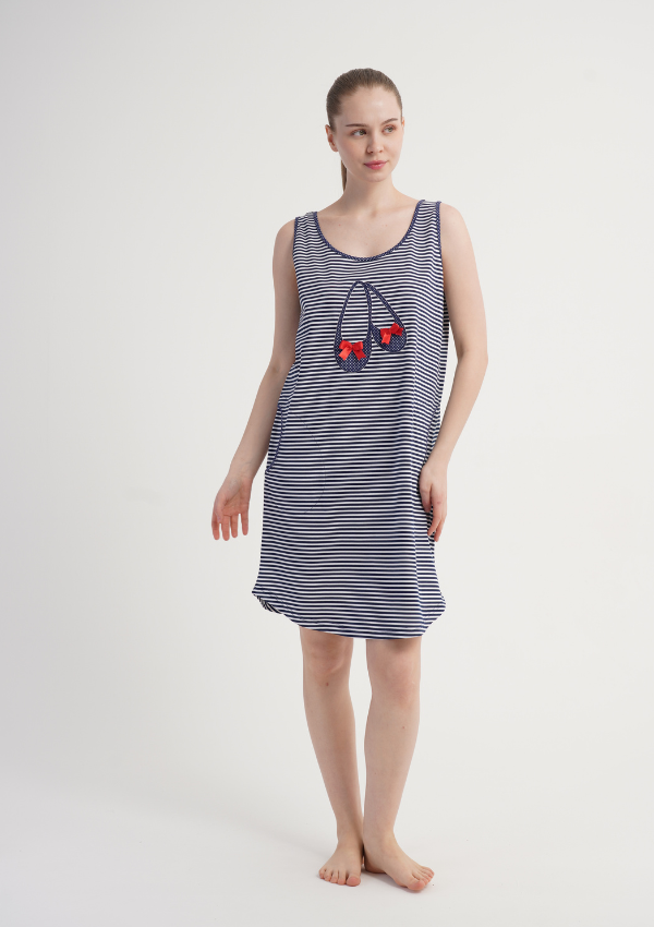 Koszula Nocna Vienetta Navy Lines, Granatowy, r. M-XXL