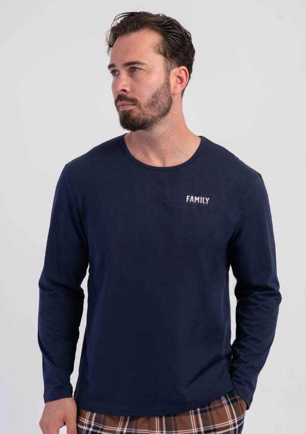 Piżama Męska Vienetta Chestnut Classic, Granatowy, r. M-XXL