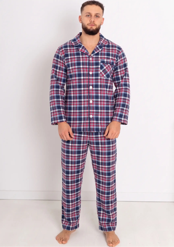 Piżama Męska Classic Flannel, Wielokolorowy, r. M- XXXL