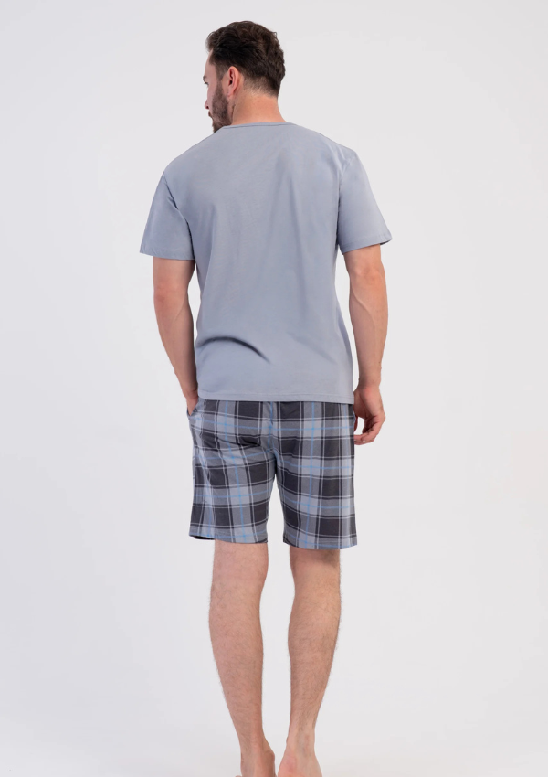 Piżama Męska Vienetta Blue Motor, Szary, r. M-XXL