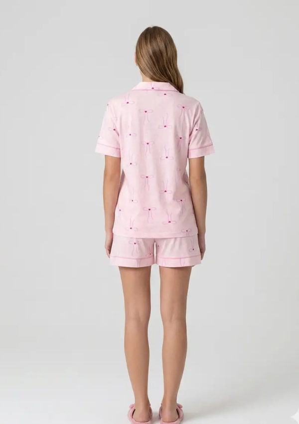 Piżama Damska Pink Ribbon, Różowy, M-XL