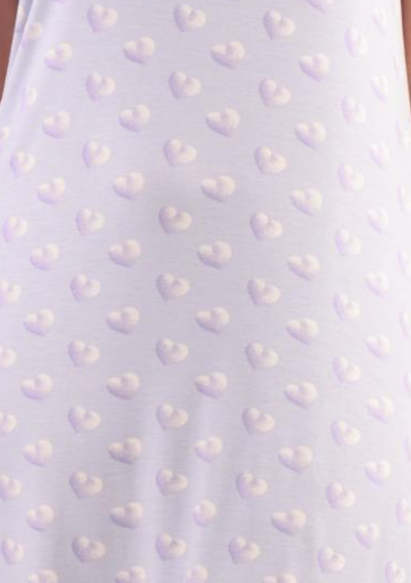 Koszula Nocna Lilac Hearts, Fioletowy, r. M - 3XL