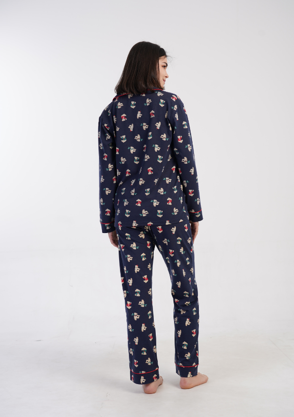 Piżama Damska Vienetta Winter Bears, Granatowy, r. M-XXL