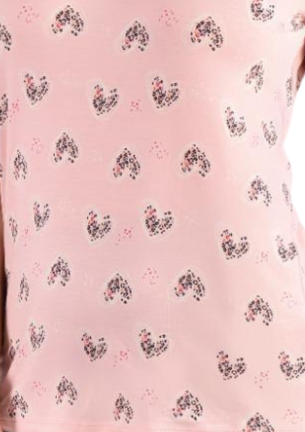 Piżama damska Pink Hearts Comfort, Różowy, r. M - 3XL
