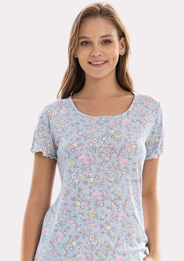 Piżama Damska Silver Bloom, Szary, r. M-XXL