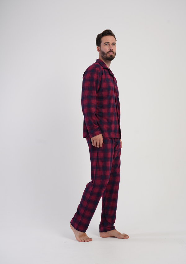 Piżama Męska Vienetta Red Classic, Czerwony, r. S-XXL