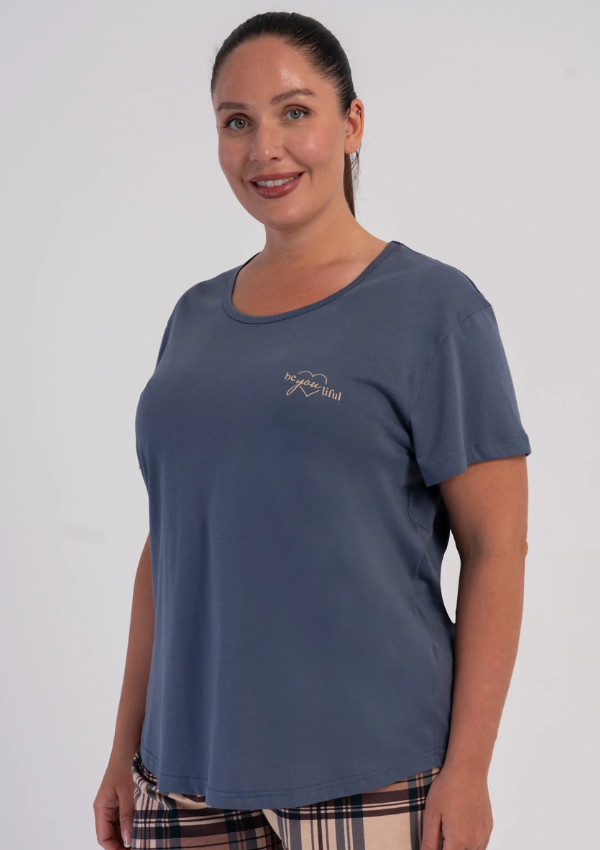 Piżama Damska Vienetta Blue Cabin, Niebieski, r. 1XL-4XL