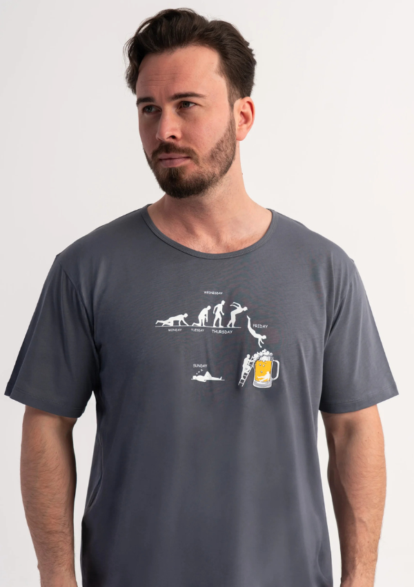 Koszula męska Vienetta Gray Holiday, Szary, r. 4XL - 5XL