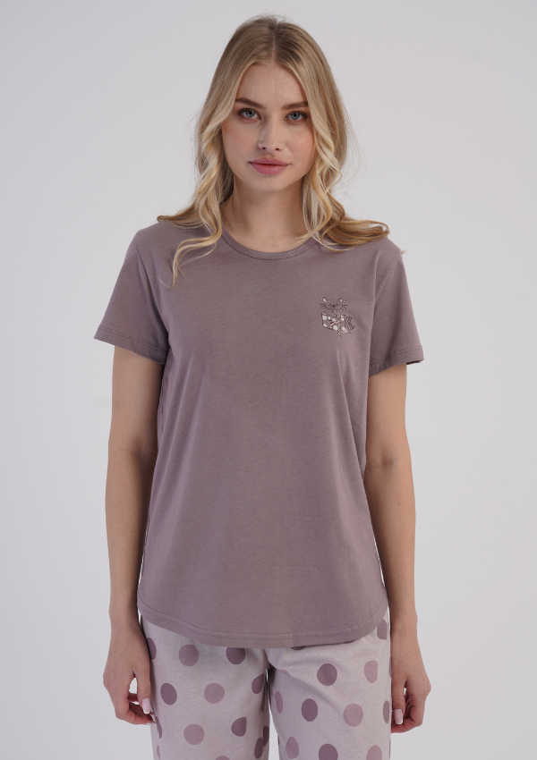 Piżama Damska Vienetta Rosy Dots, Różowy, r. S-XXL