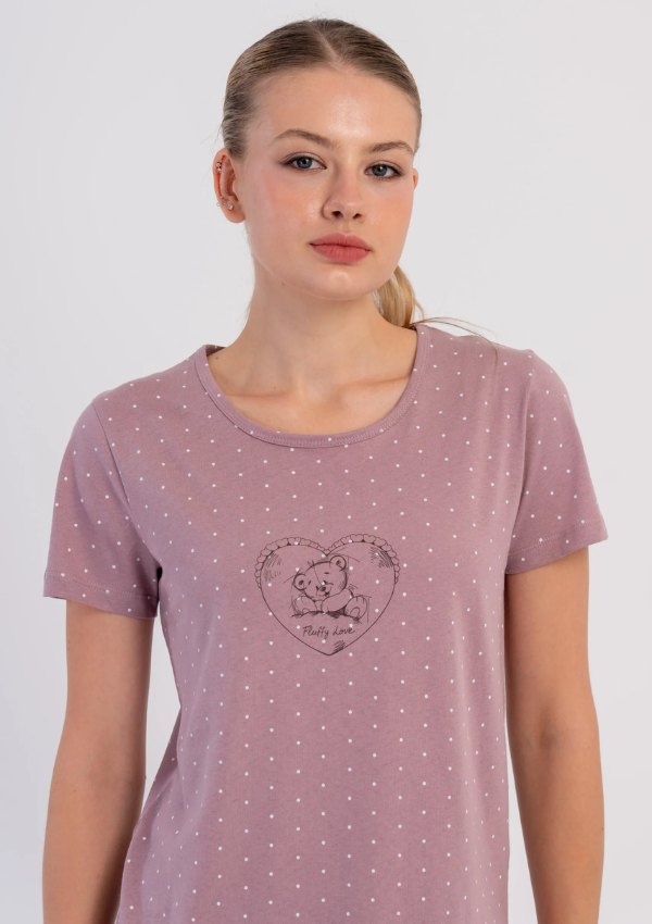 Piżama Damska Vienetta Heather Teddy, Różowy, r. M-XXL