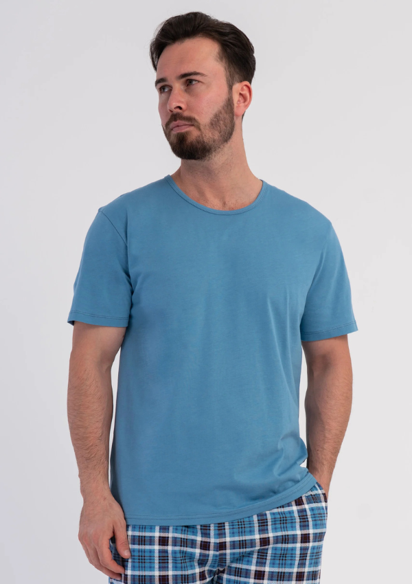 Piżama Męska Vienetta Blue Classic, Niebieski, r. L-XXL