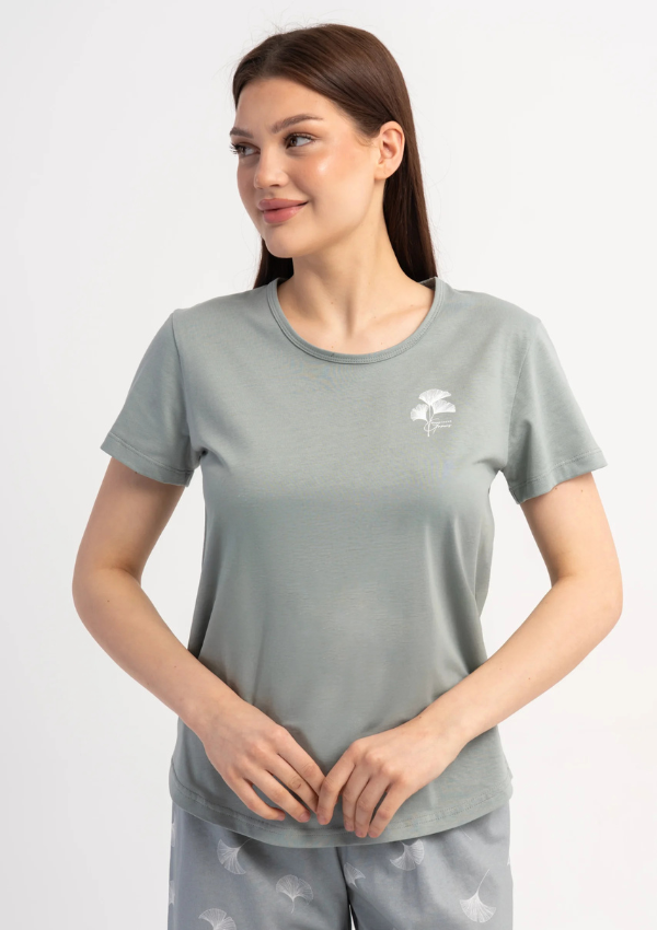 Piżama Damska Vienetta Sage Breeze, Szary, S -XL