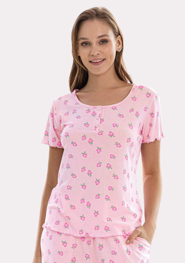 Piżama Damska Blush RoseBloom, Różowy, r. M-XXL