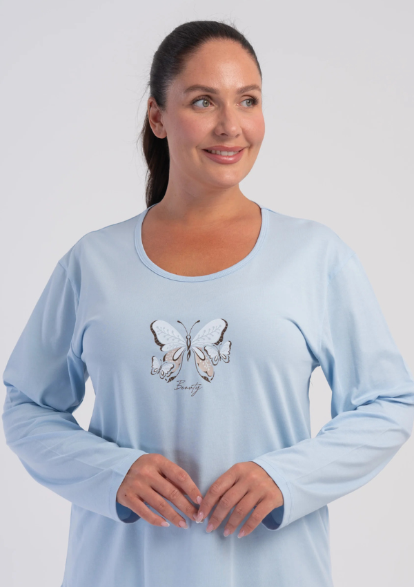 Piżama Damska Vienetta Sand Butterfly, Niebieski, r. 1XL-4XL