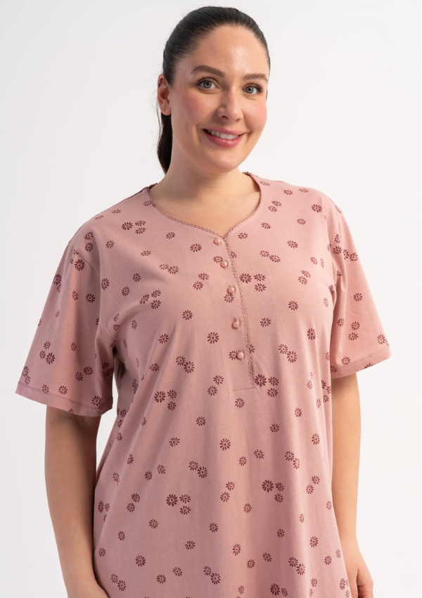 Koszula Nocna Damska Rose Meadow, Różowy, r. 1XL - 4XL
