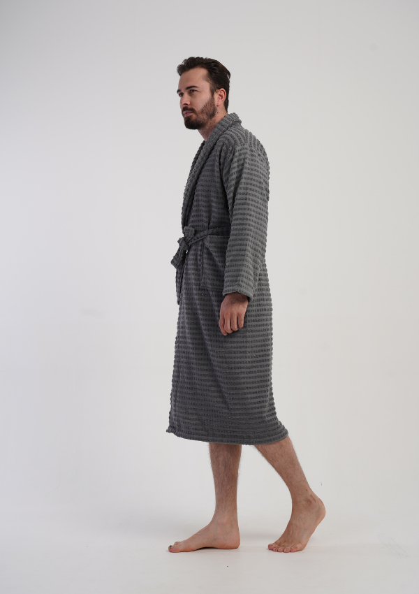 Szlafrok męski Vienetta Urban Loop, Szary, r. M-XXL