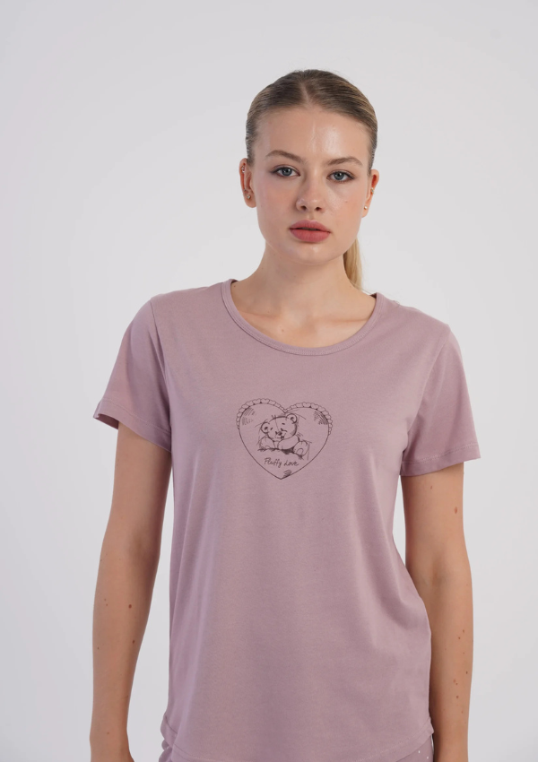 Piżama Damska Vienetta Heather Teddy, Różowy, r. M-XXL
