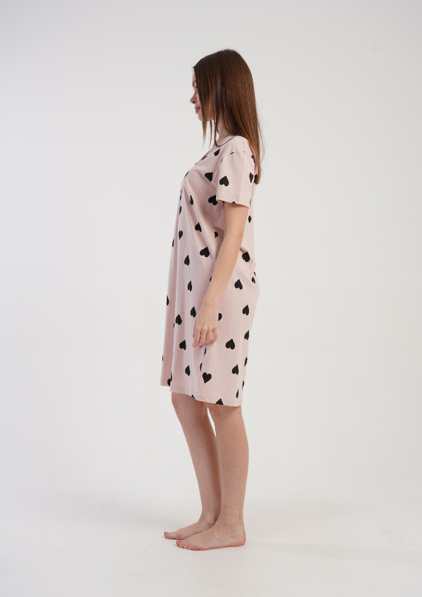 Koszula Nocna Vienetta Pink Hearts, Różowy, r. M-XXL